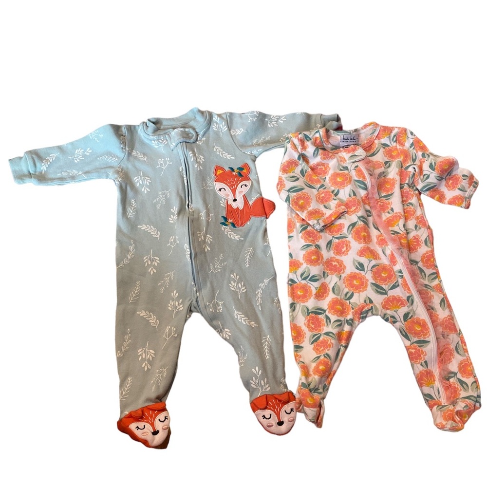 Fox and Flowers Zipper Onesie Pajamas Koala Baby and Nicole Miller